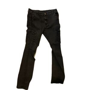 Hungson Cargo Black Slim Jeans Mens 32x28
